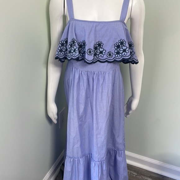 Kate Spade Daisy Floral Embroidered Patio Dress, Broome Street Blue Size Medium - Picture 6 of 10